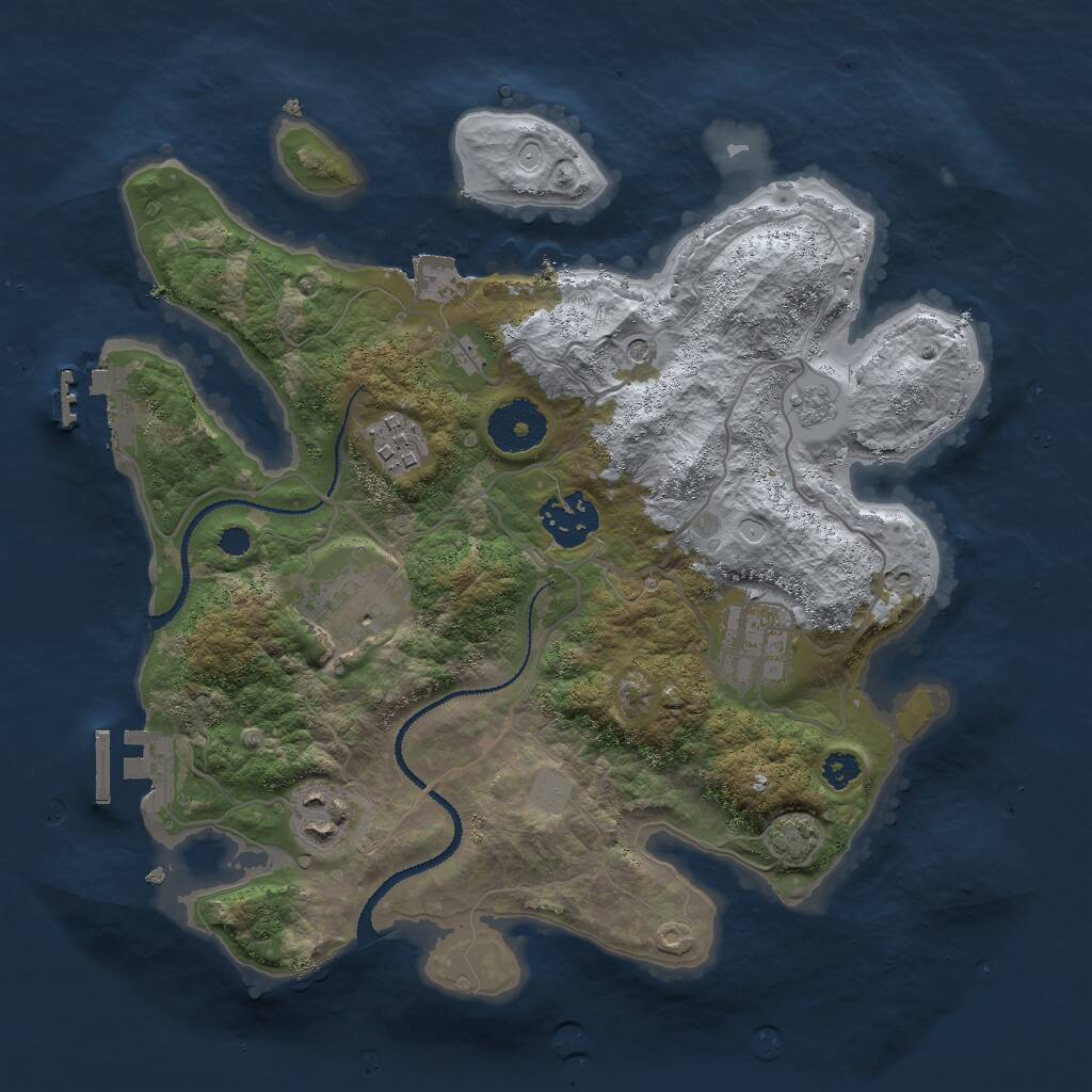 Rust Map: Procedural Map, Size: 3000, Seed: 802510196, 11 Monuments