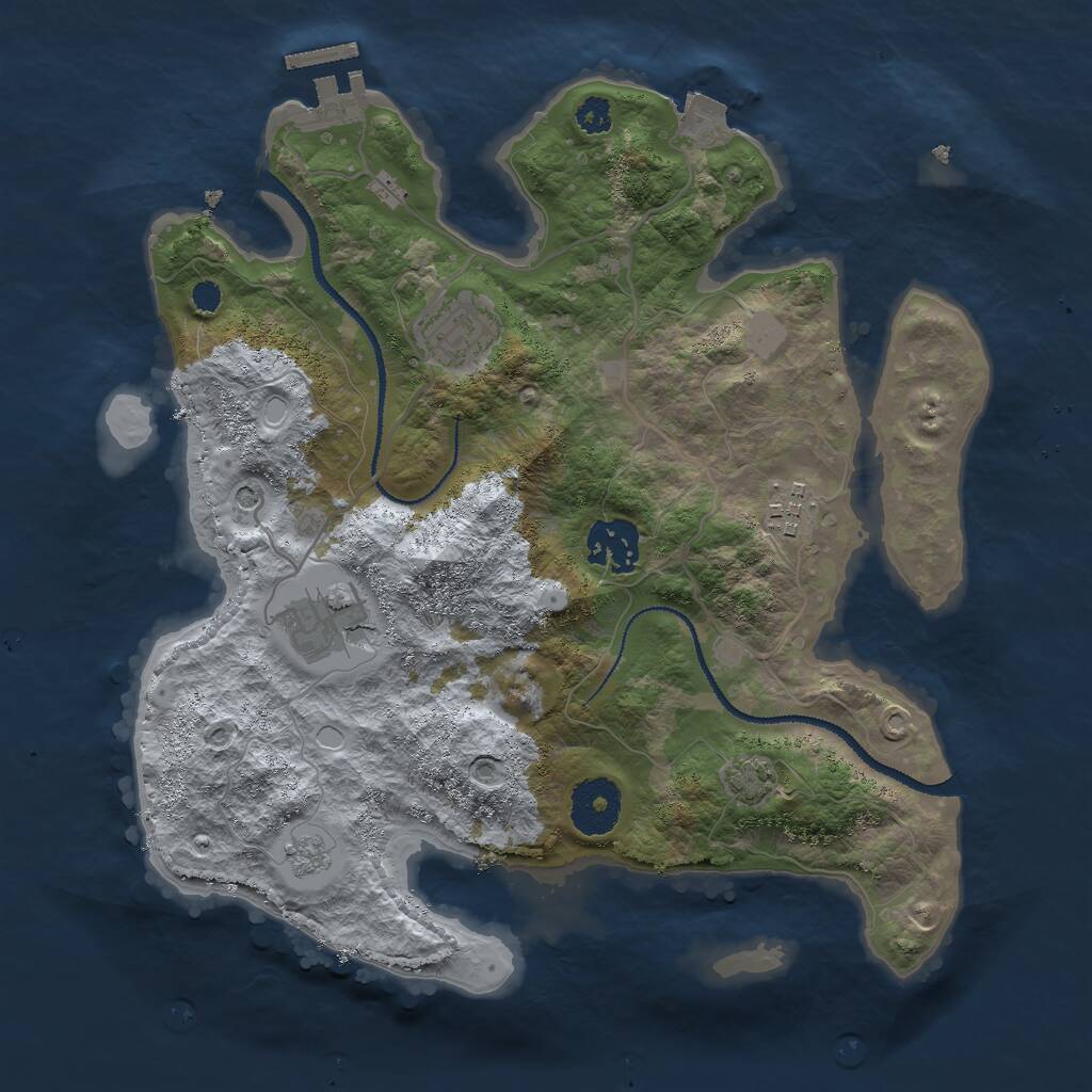 Rust Map: Procedural Map, Size: 3000, Seed: 782067063, 9 Monuments