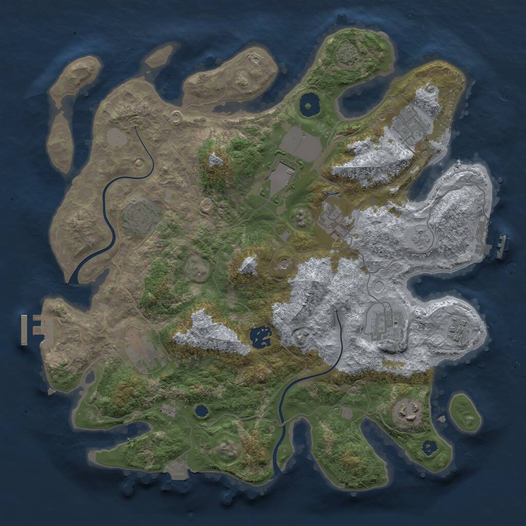 Rust Map: Procedural Map, Size: 3500, Seed: 1450935215, 15 Monuments