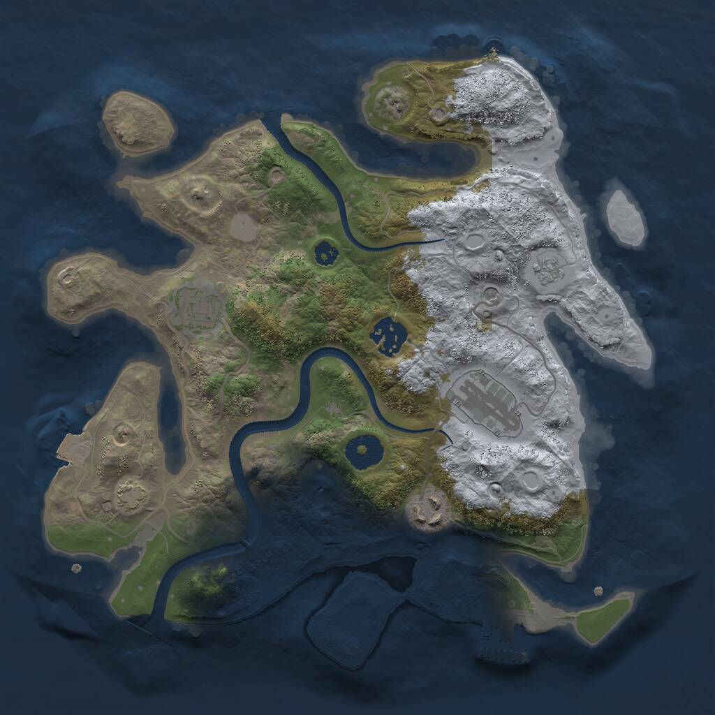 Rust Map: Procedural Map, Size: 3000, Seed: 19417, 9 Monuments