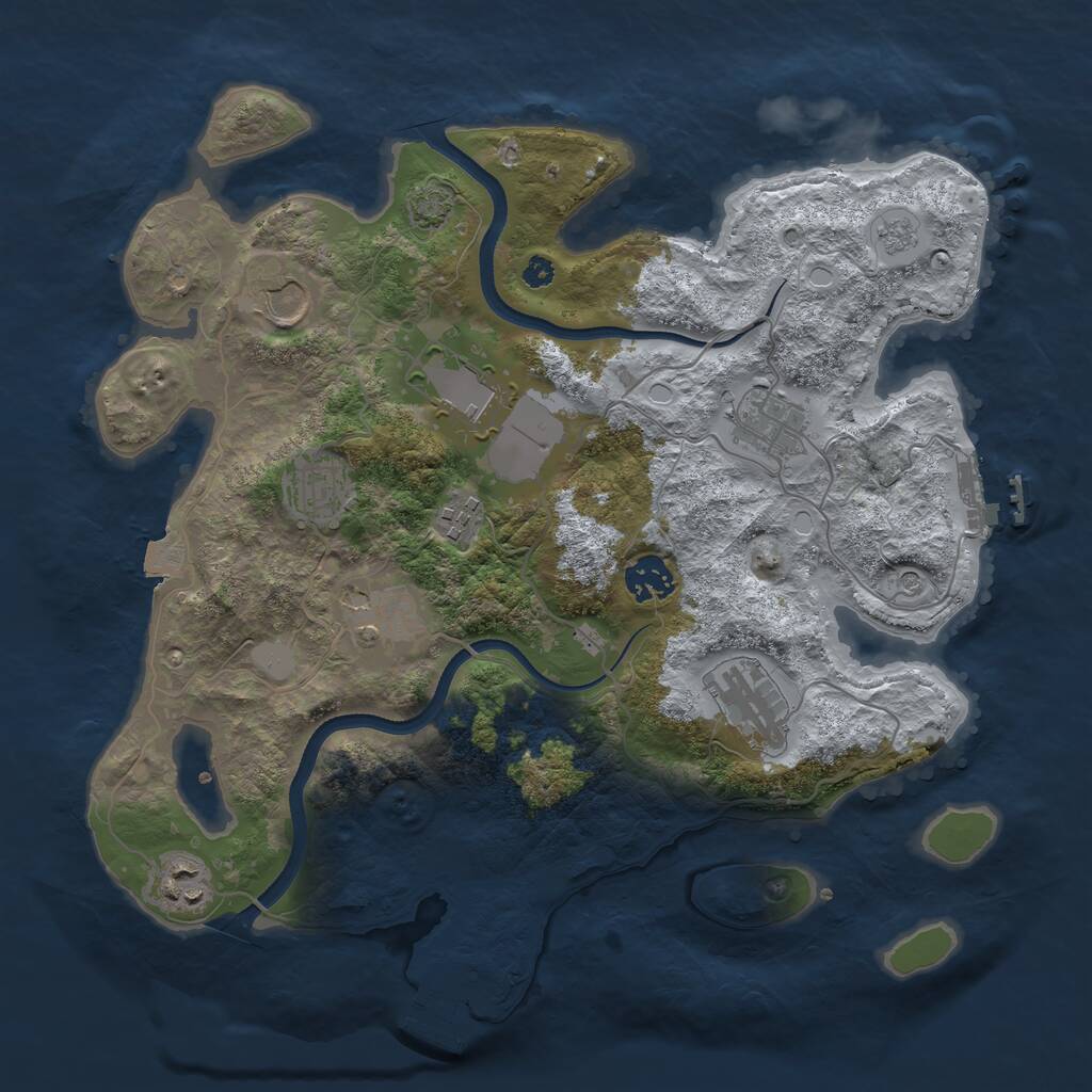 Rust Map: Procedural Map, Size: 3500, Seed: 1494101805, 15 Monuments