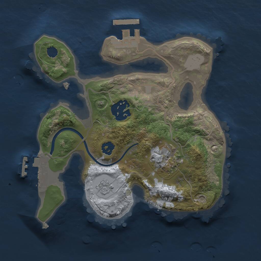 Rust Map: Procedural Map, Size: 2000, Seed: 127000, 6 Monuments