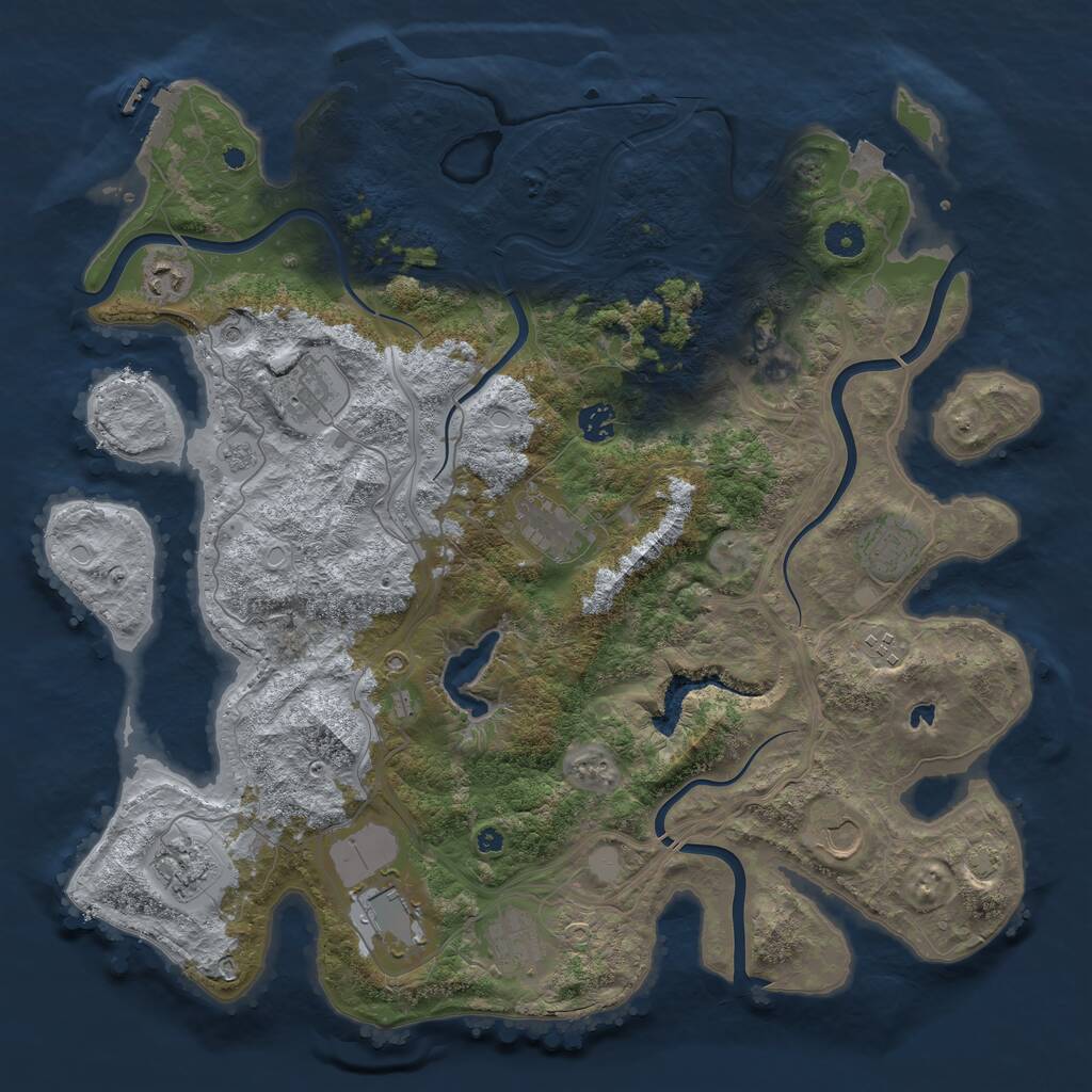 Rust Map: Procedural Map, Size: 4250, Seed: 1020955685, 17 Monuments