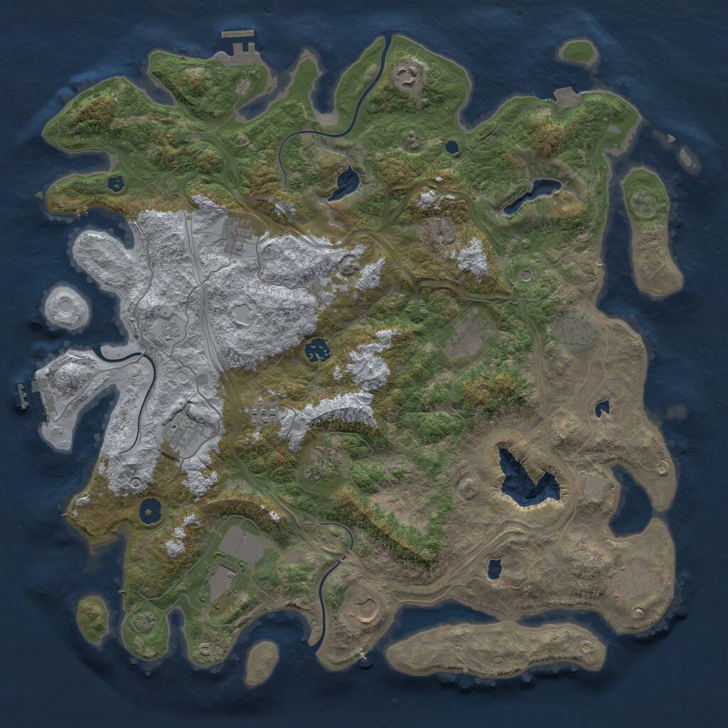 Rust Map: Procedural Map, Size: 4500, Seed: 1759394844, 17 Monuments