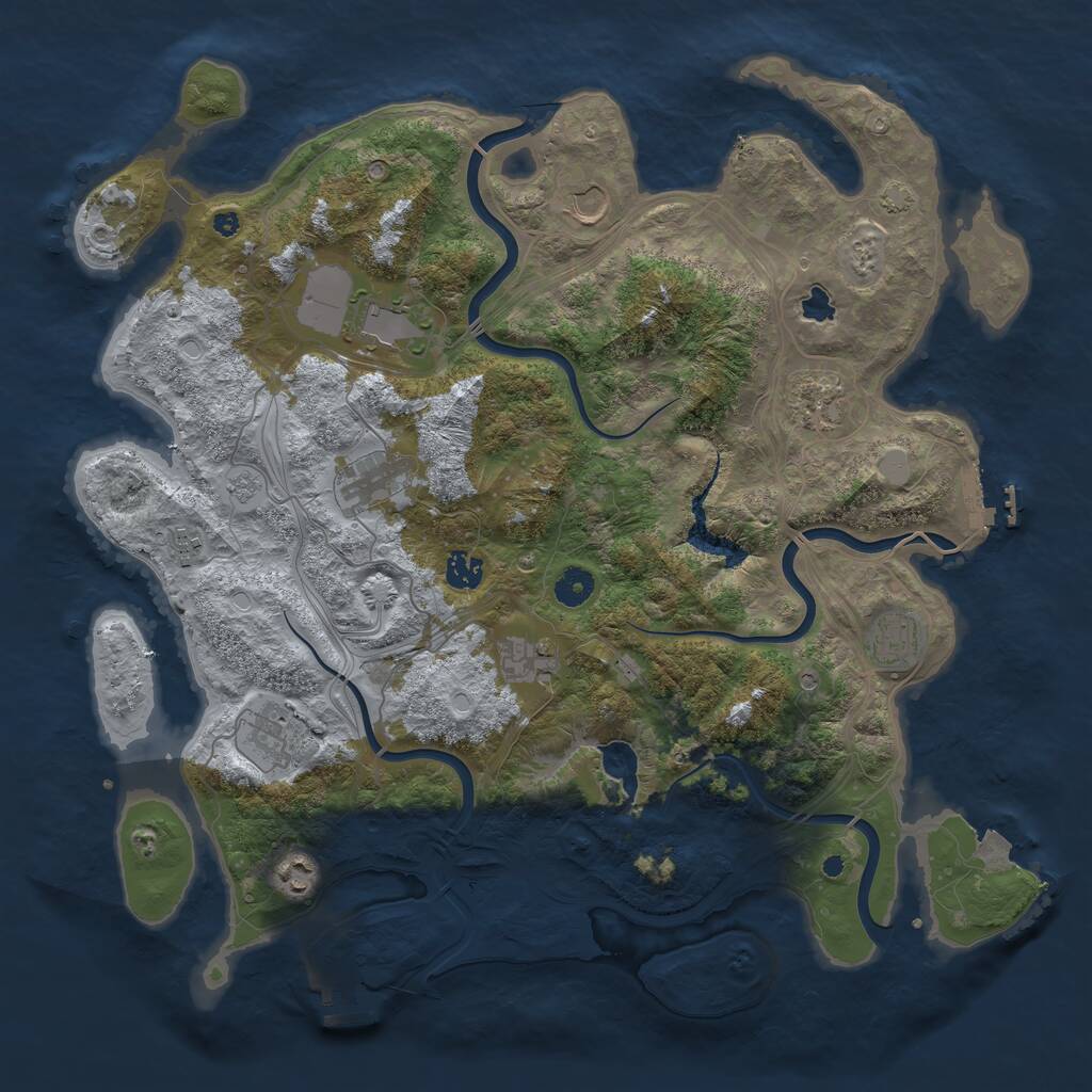 Rust Map: Procedural Map, Size: 4253, Seed: 2092054721, 16 Monuments