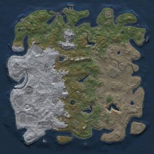 Thumbnail Rust Map: Procedural Map, Size: 5000, Seed: 983940834, 17 Monuments