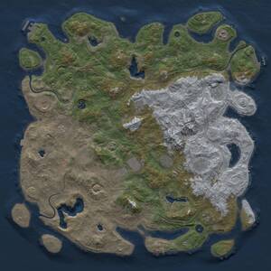 Thumbnail Rust Map: Procedural Map, Size: 5000, Seed: 1385243168, 17 Monuments