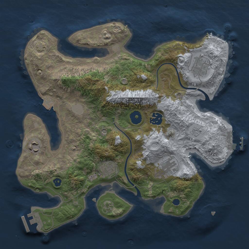 Rust Map: Procedural Map, Size: 3000, Seed: 70156310, 11 Monuments