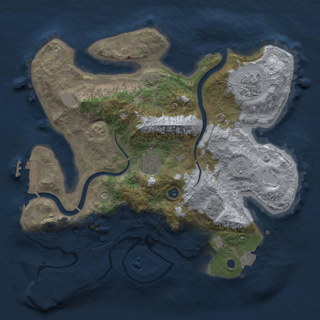 Rust Map: Procedural Map, Size: 3000, Seed: 70156310, 11 Monuments