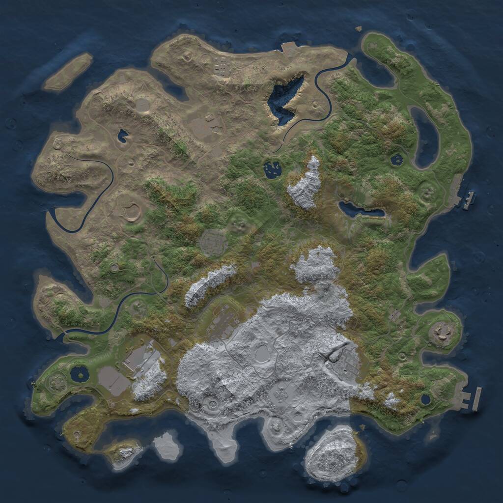 Rust Map: Procedural Map, Size: 4200, Seed: 70278727, 15 Monuments