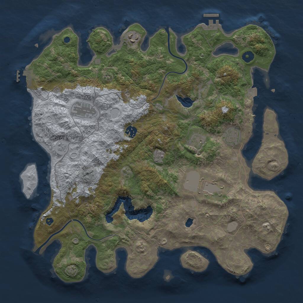 Rust Map: Procedural Map, Size: 4000, Seed: 364962071, 13 Monuments