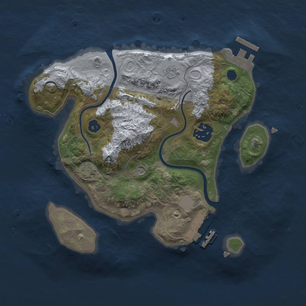 Rust Map: Procedural Map, Size: 2500, Seed: 64762814, 7 Monuments