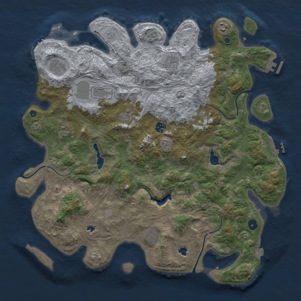 Rust Map: Procedural Map, Size: 4500, Seed: 64762814, 15 Monuments