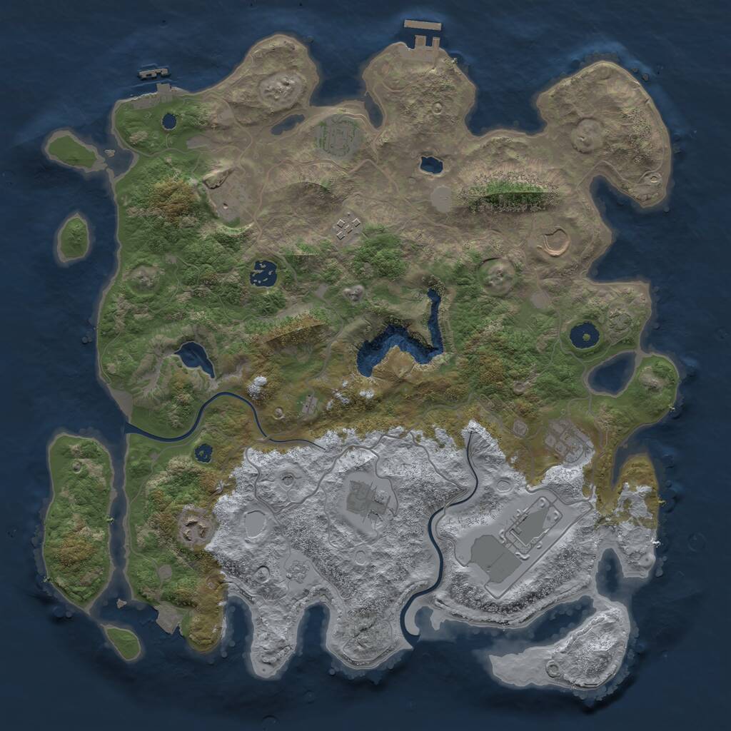 Rust Map: Procedural Map, Size: 4000, Seed: 254976, 15 Monuments