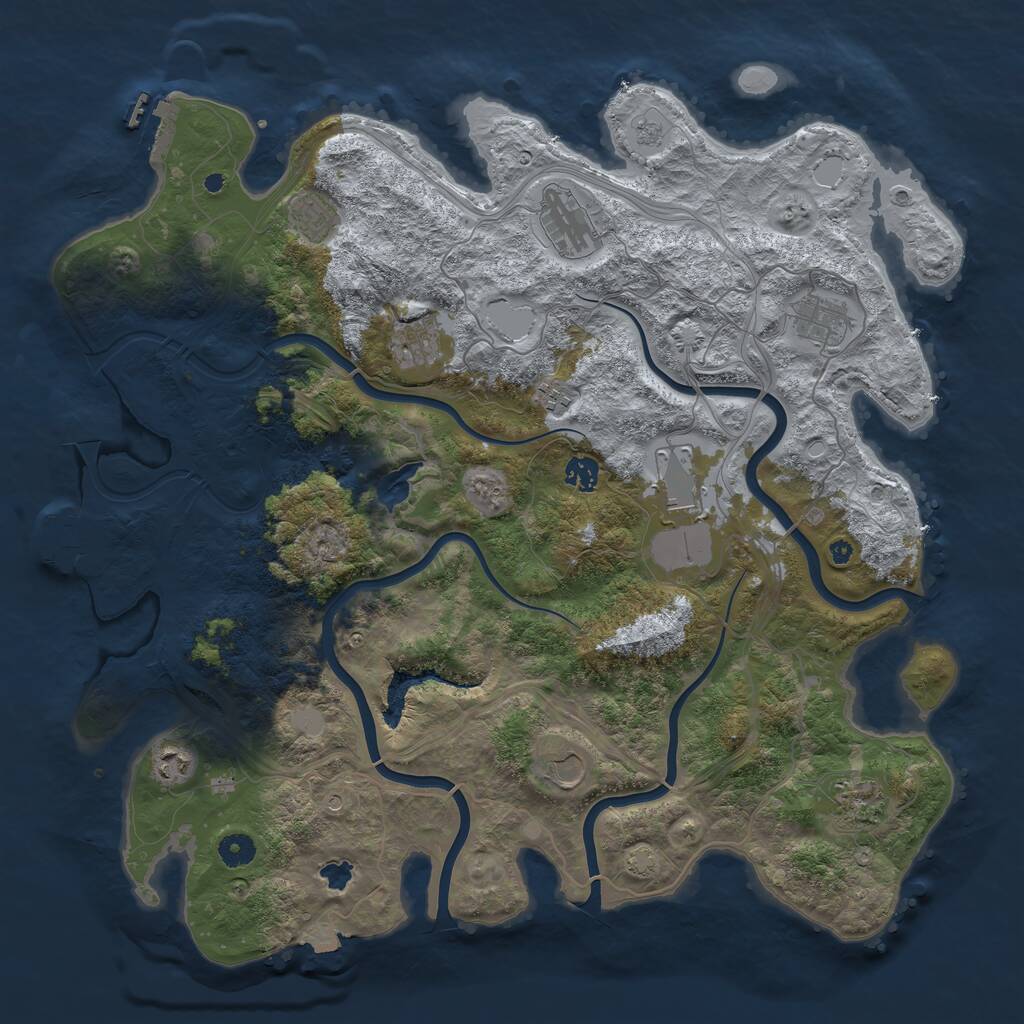 Rust Map: Procedural Map, Size: 4400, Seed: 10583241, 16 Monuments