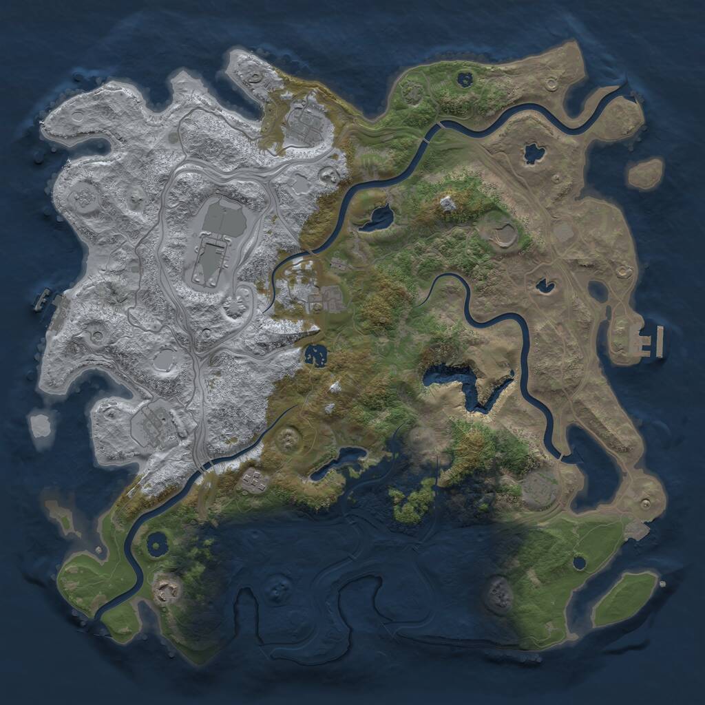 Rust Map: Procedural Map, Size: 4500, Seed: 1987002281, 15 Monuments
