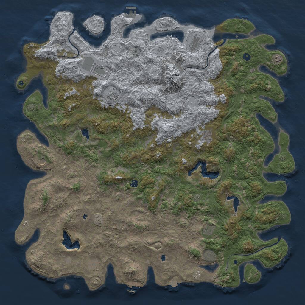 Rust Map: Procedural Map, Size: 6000, Seed: 49383838, 17 Monuments
