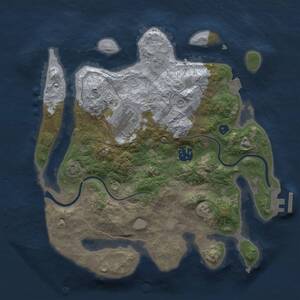 Thumbnail Rust Map: Procedural Map, Size: 3000, Seed: 1960364517, 7 Monuments