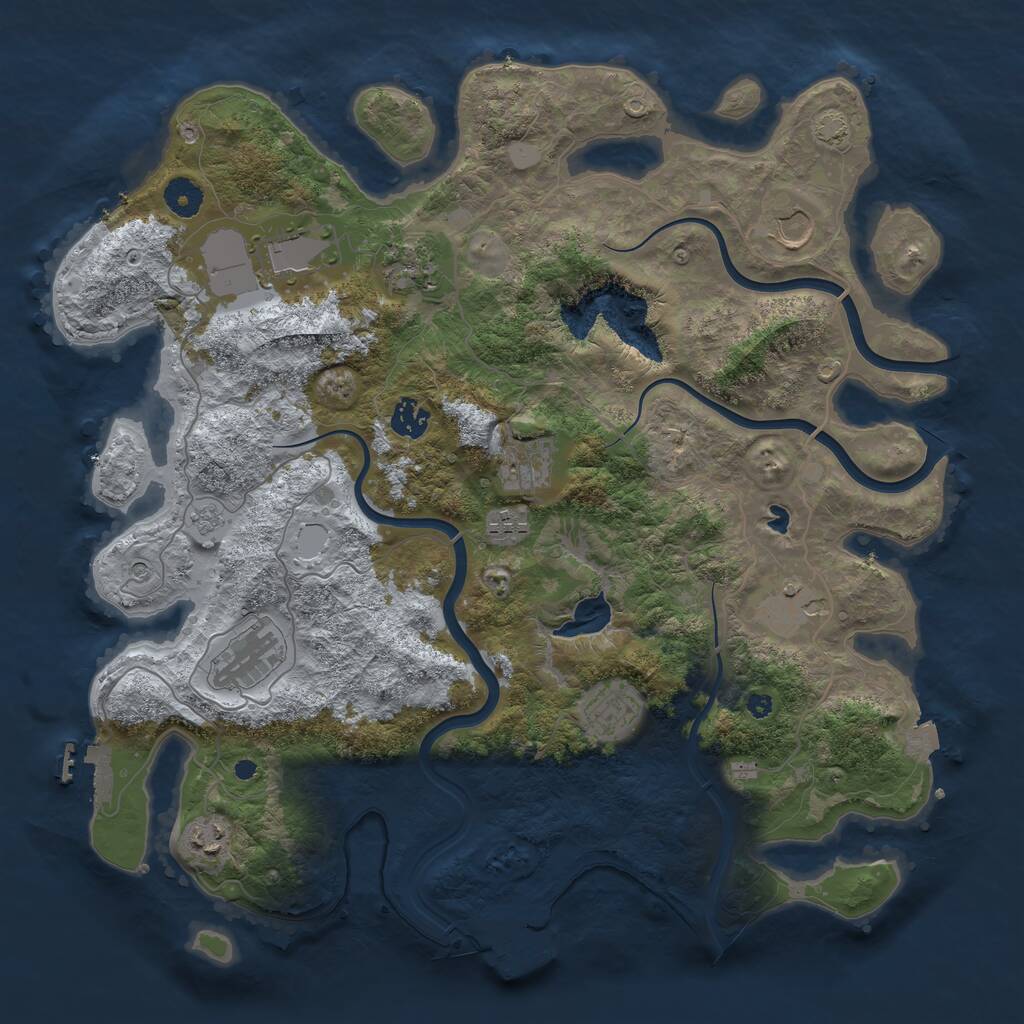 Rust Map: Procedural Map, Size: 4000, Seed: 618245004, 16 Monuments
