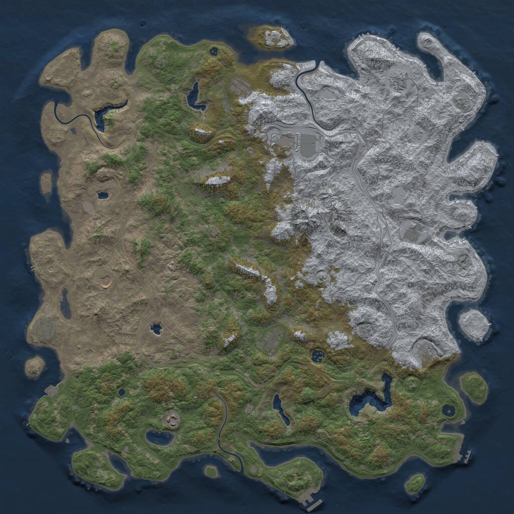 Rust Map: Procedural Map, Size: 6000, Seed: 41777175, 17 Monuments