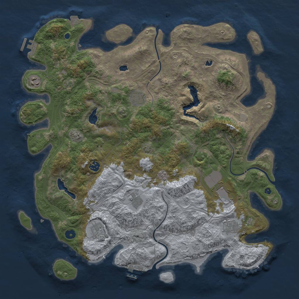 Rust Map: Procedural Map, Size: 4500, Seed: 1546594894, 14 Monuments