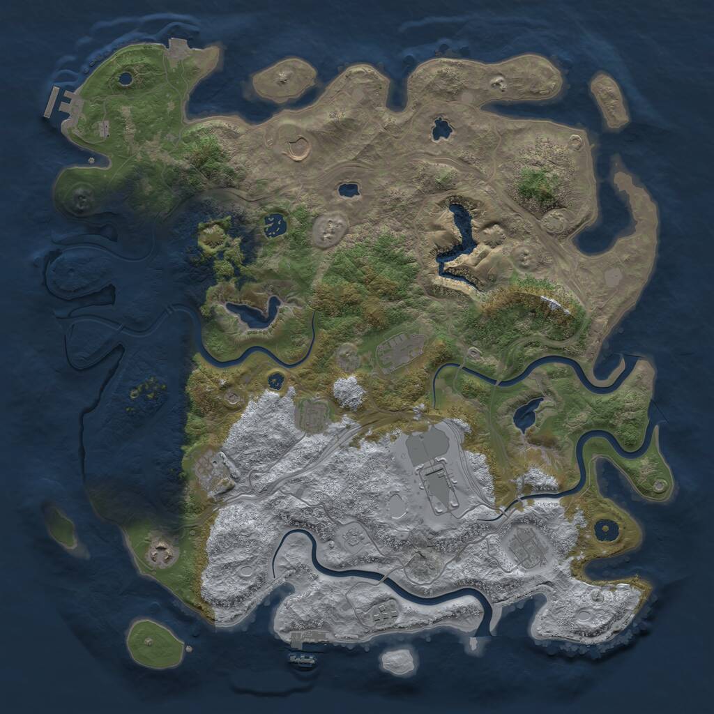 Rust Map: Procedural Map, Size: 4500, Seed: 1546594894, 17 Monuments