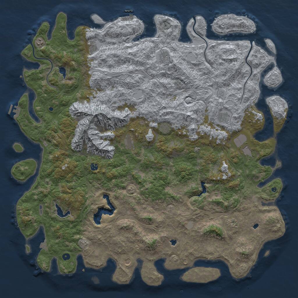 Rust Map: Procedural Map, Size: 6000, Seed: 486995948, 17 Monuments