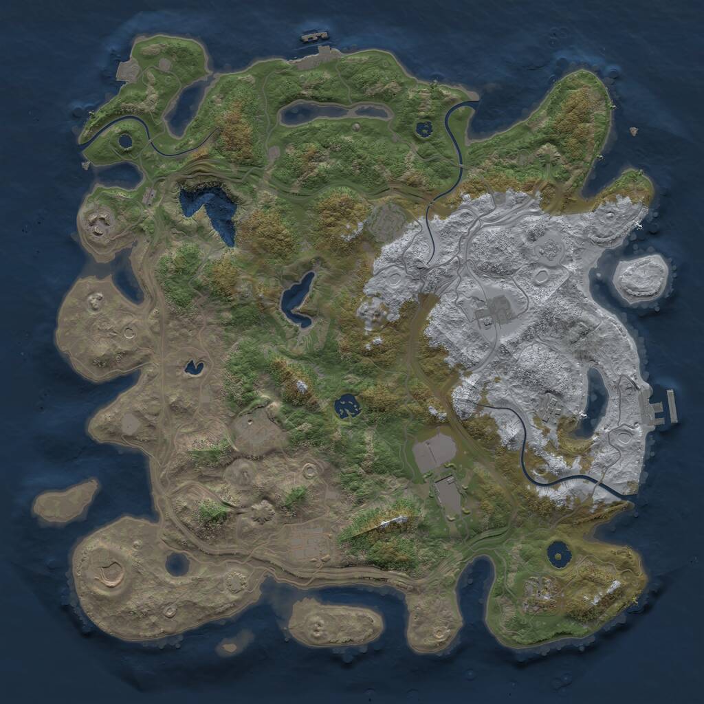 Rust Map: Procedural Map, Size: 4253, Seed: 1337, 16 Monuments