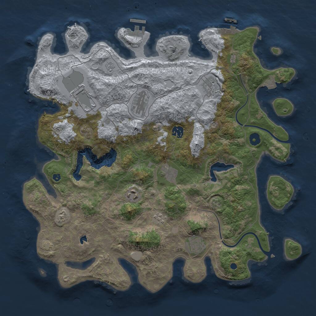 Rust Map: Procedural Map, Size: 4000, Seed: 430294853, 14 Monuments