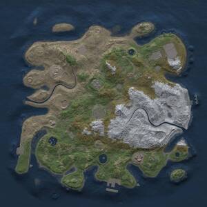 Thumbnail Rust Map: Procedural Map, Size: 3500, Seed: 1861971567, 13 Monuments