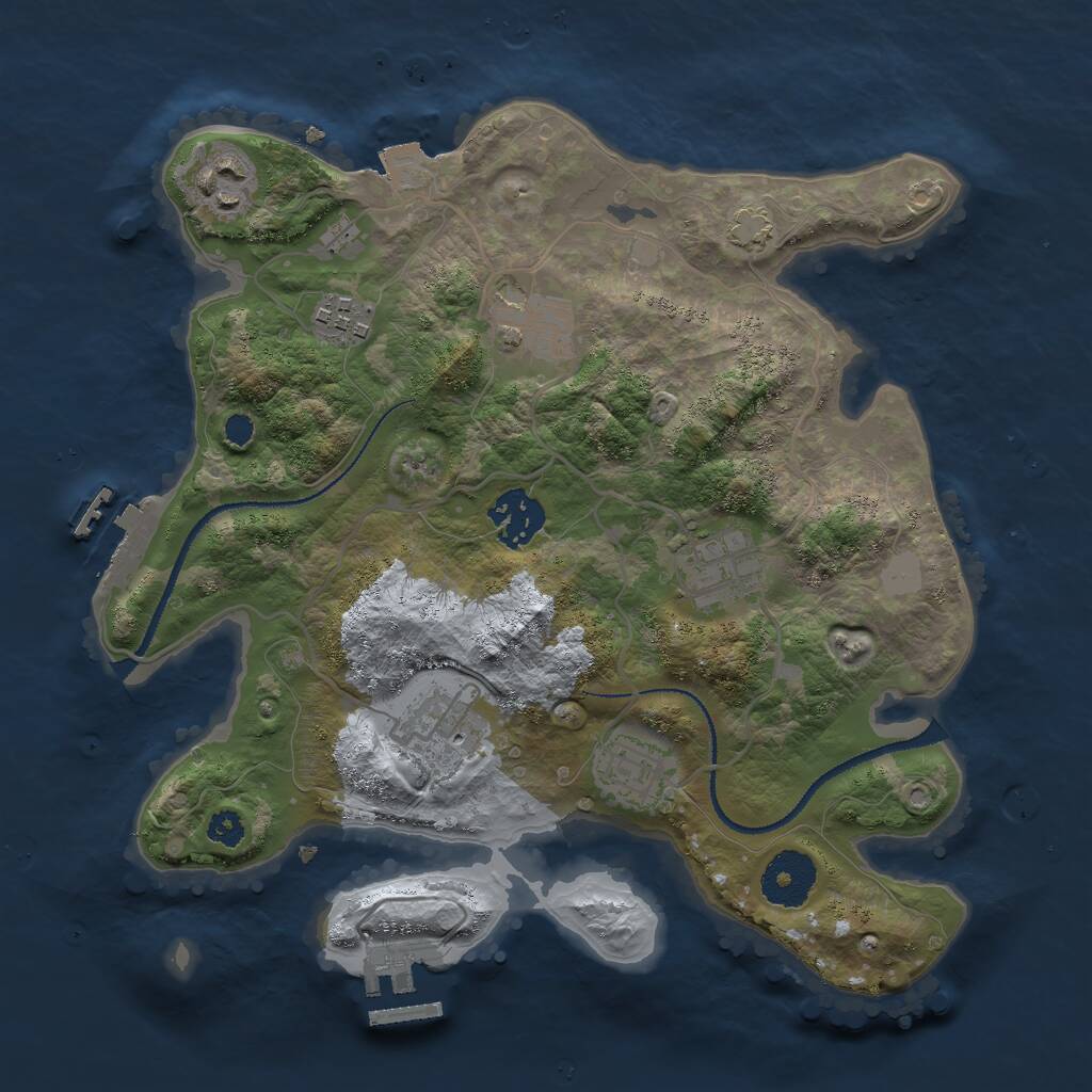 Rust Map: Procedural Map, Size: 3000, Seed: 28719, 11 Monuments