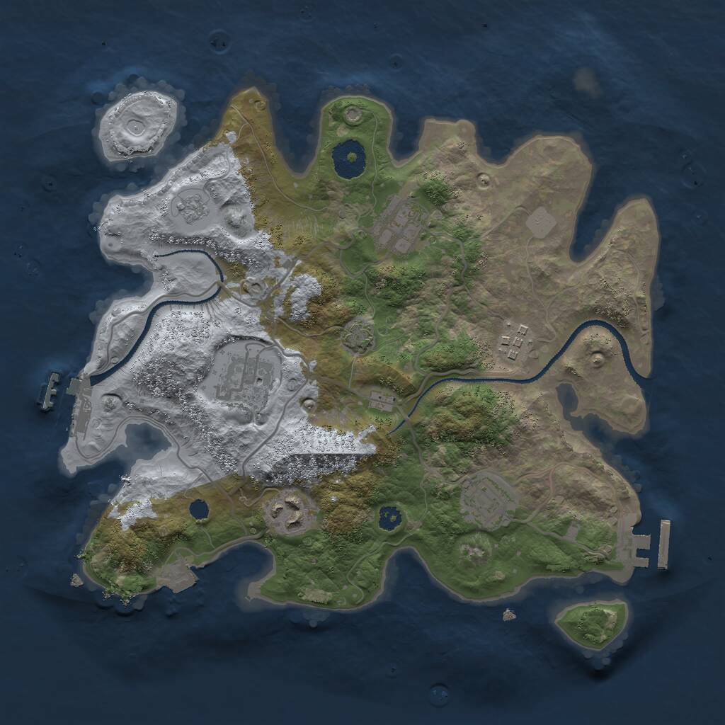 Rust Map: Procedural Map, Size: 3000, Seed: 376654748, 10 Monuments