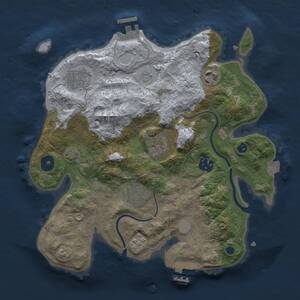 Thumbnail Rust Map: Procedural Map, Size: 3000, Seed: 1884729561, 11 Monuments