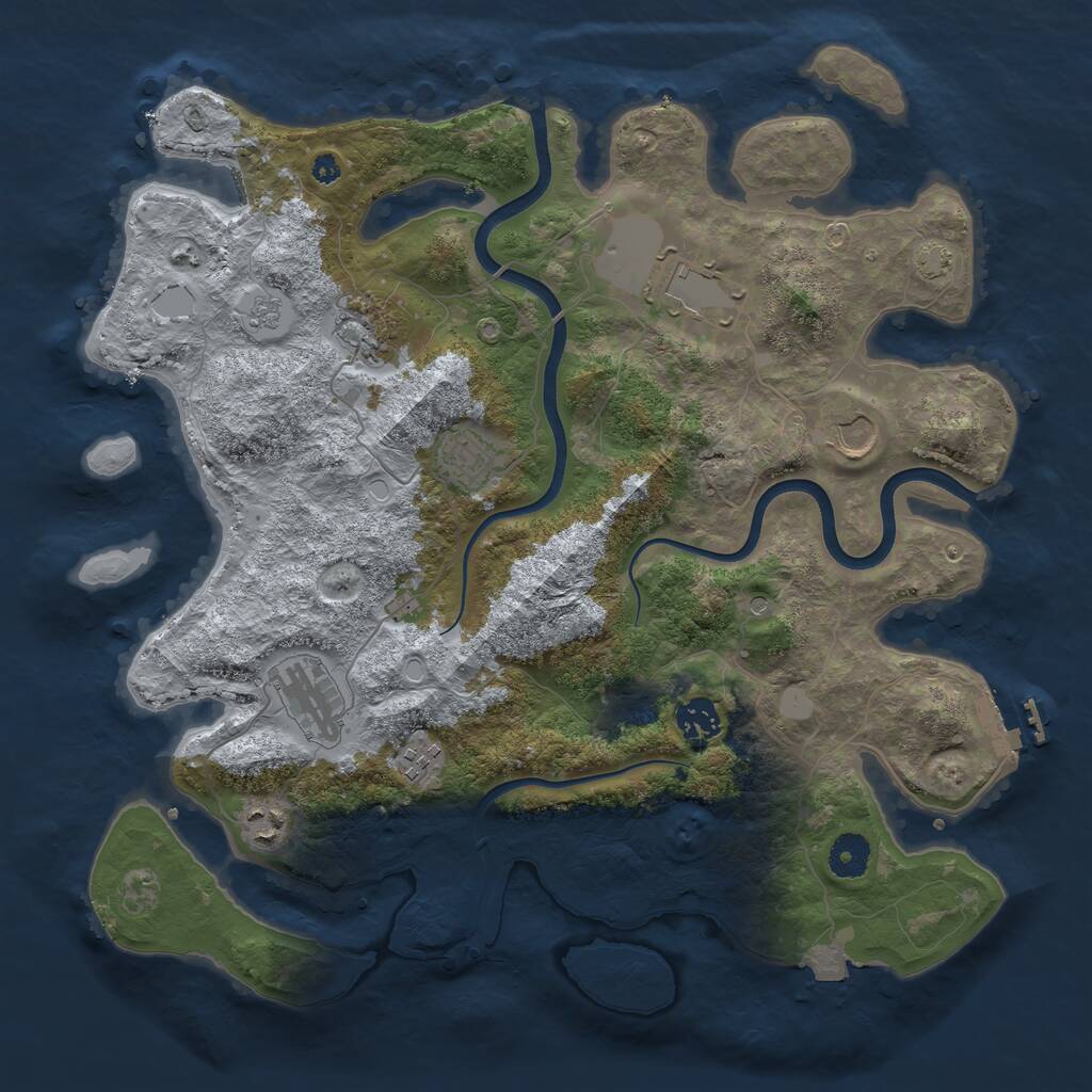 Rust Map: Procedural Map, Size: 3800, Seed: 1396801570, 15 Monuments