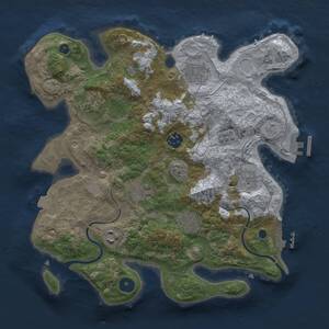 Thumbnail Rust Map: Procedural Map, Size: 3300, Seed: 1191551008, 14 Monuments