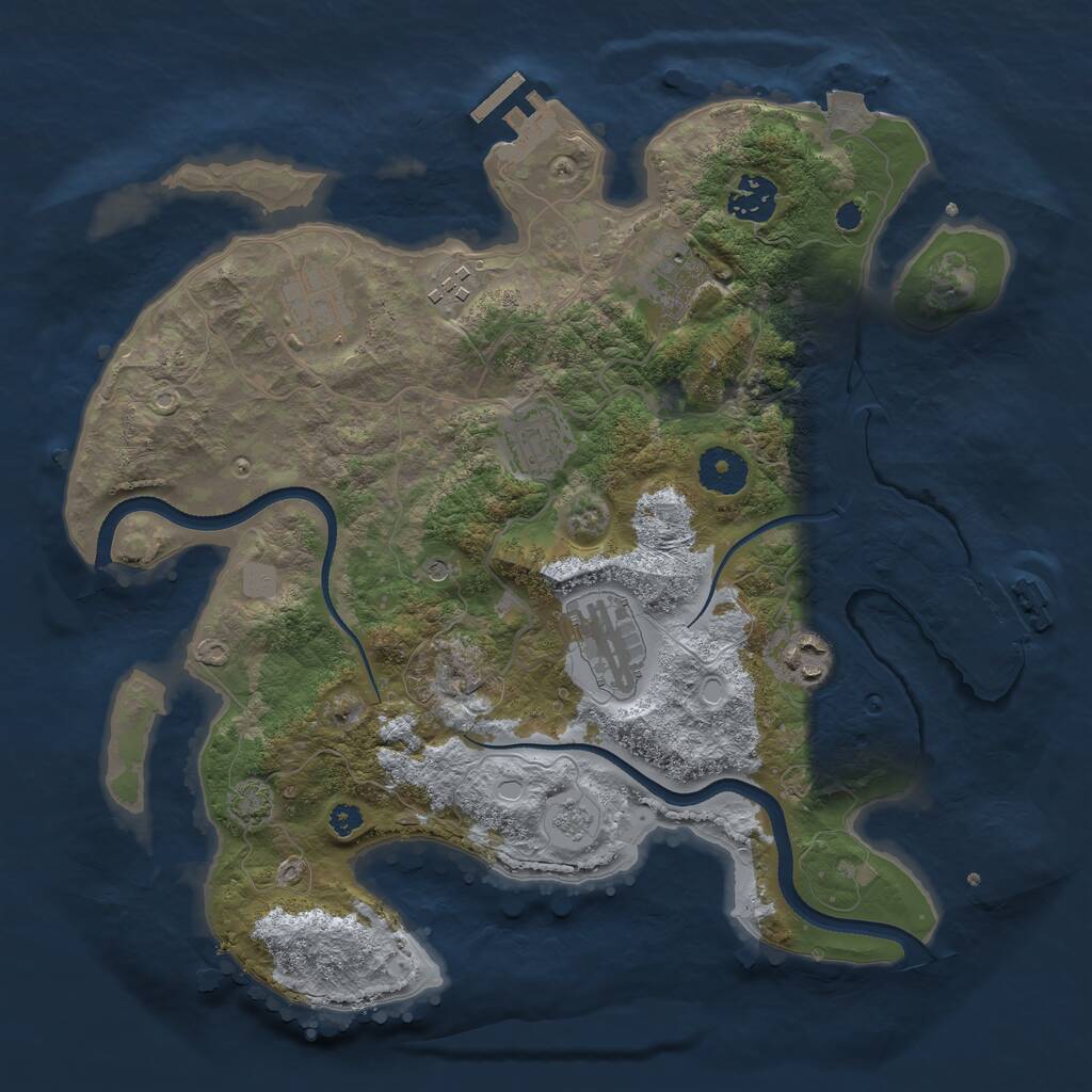 Rust Map: Procedural Map, Size: 3400, Seed: 4206953, 13 Monuments