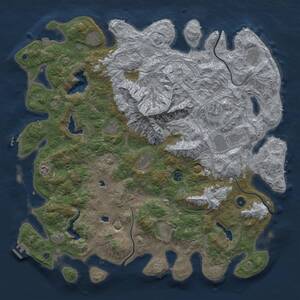 Thumbnail Rust Map: Procedural Map, Size: 5000, Seed: 423520, 16 Monuments