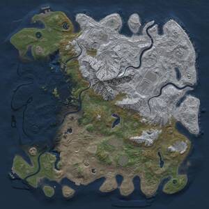 Thumbnail Rust Map: Procedural Map, Size: 5000, Seed: 423520, 17 Monuments