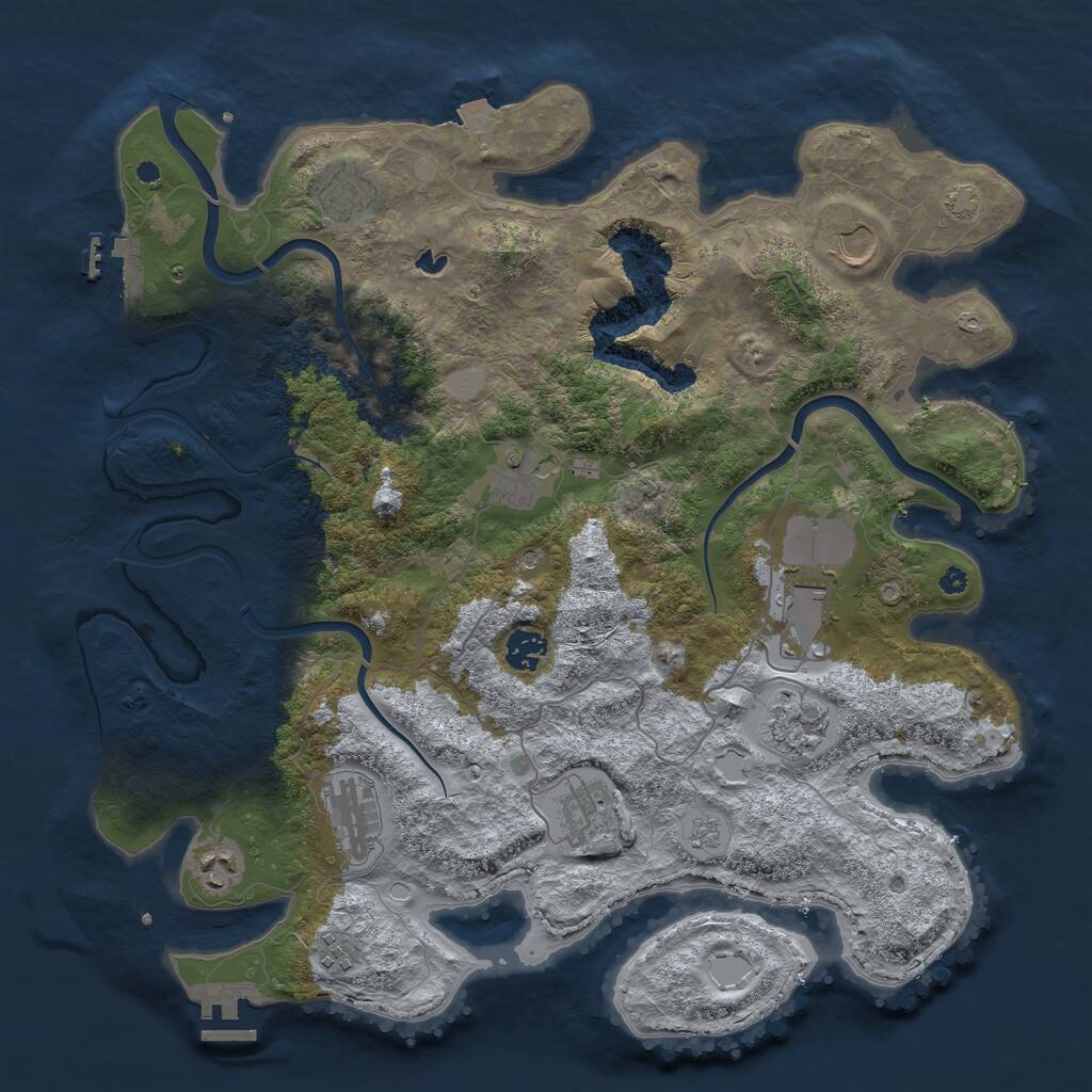 Rust Map: Procedural Map, Size: 4000, Seed: 2045761286, 16 Monuments