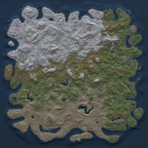 Thumbnail Rust Map: Procedural Map, Size: 6000, Seed: 648920126, 17 Monuments