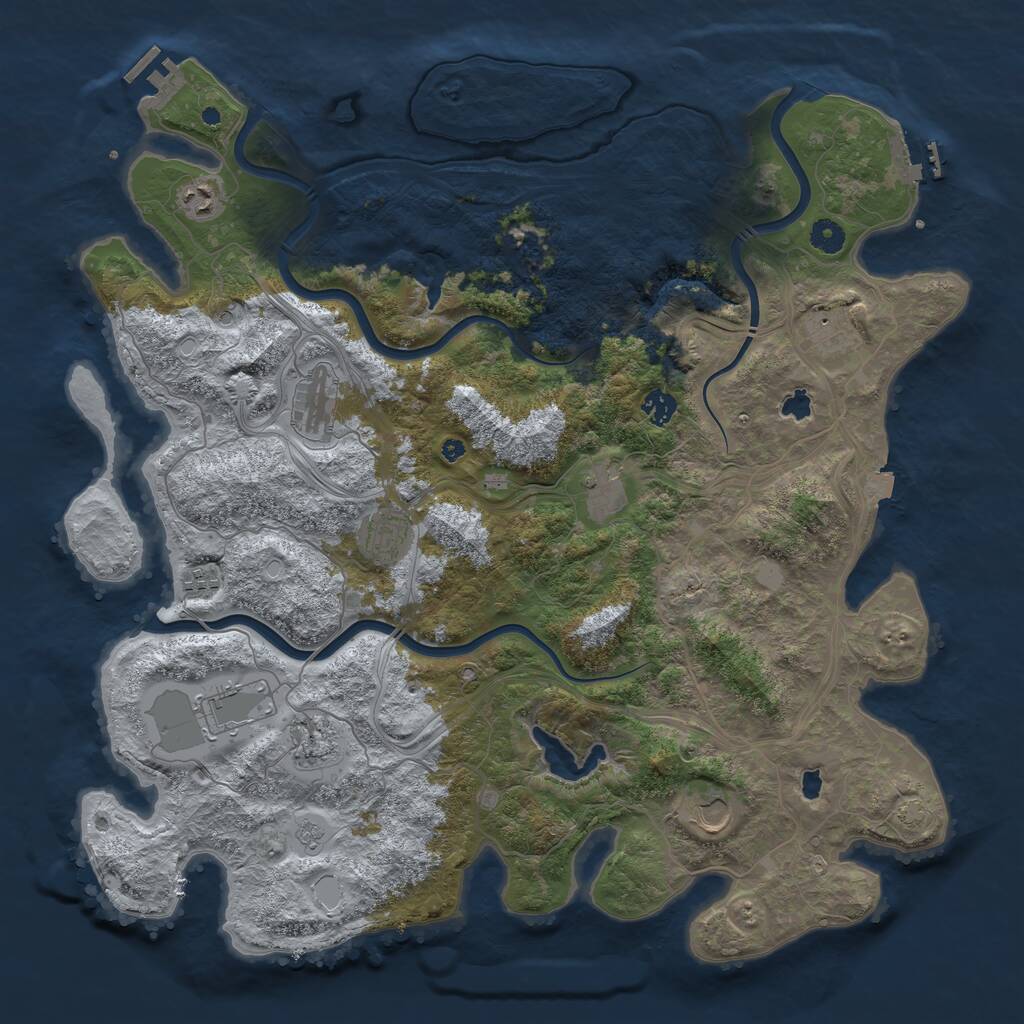 Rust Map: Procedural Map, Size: 4500, Seed: 177837314, 16 Monuments