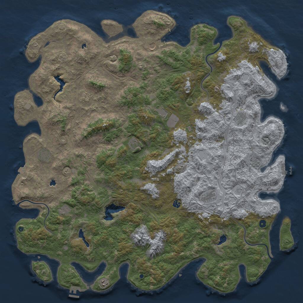 Rust Map: Procedural Map, Size: 6000, Seed: 23146, 17 Monuments