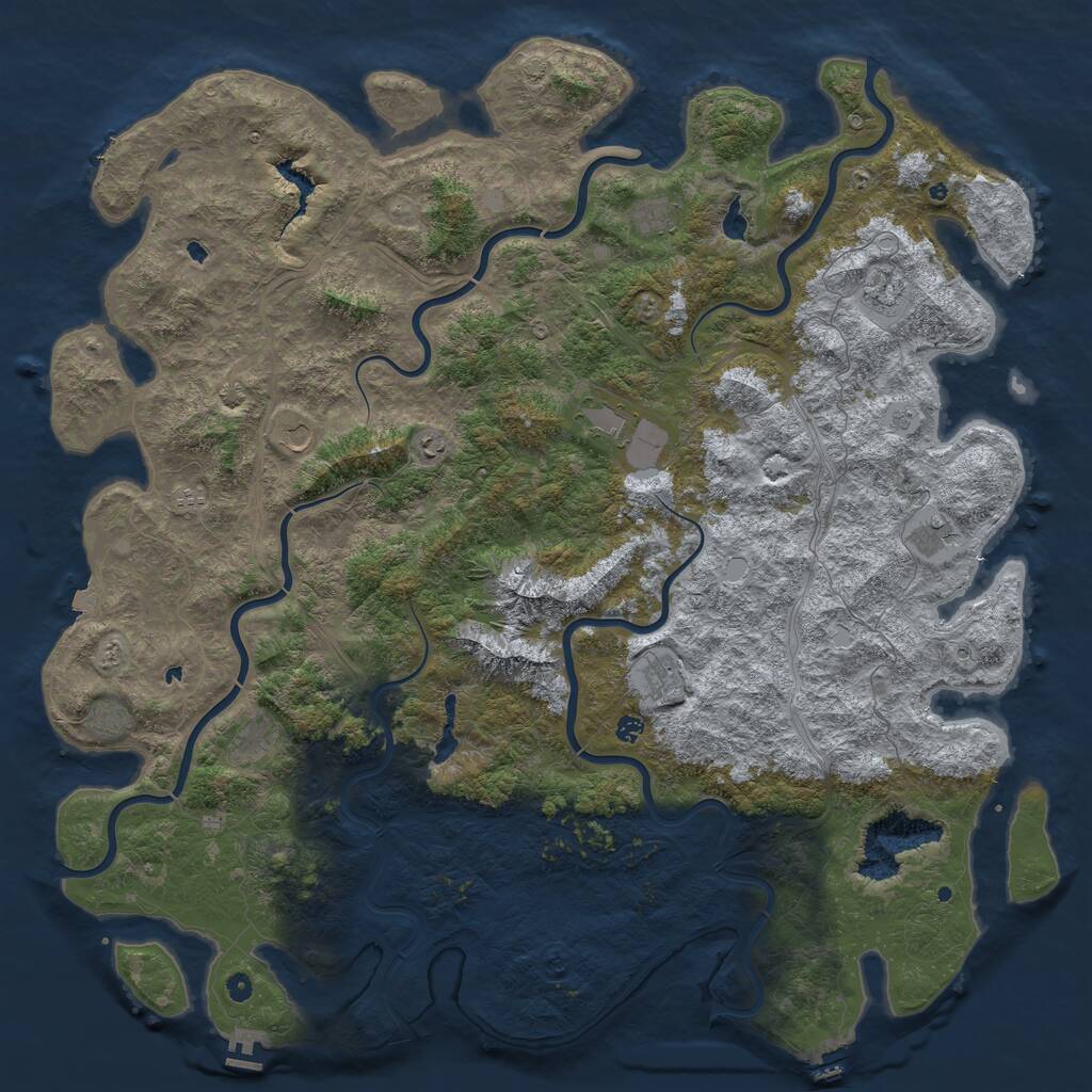 Rust Map: Procedural Map, Size: 6000, Seed: 23146, 17 Monuments