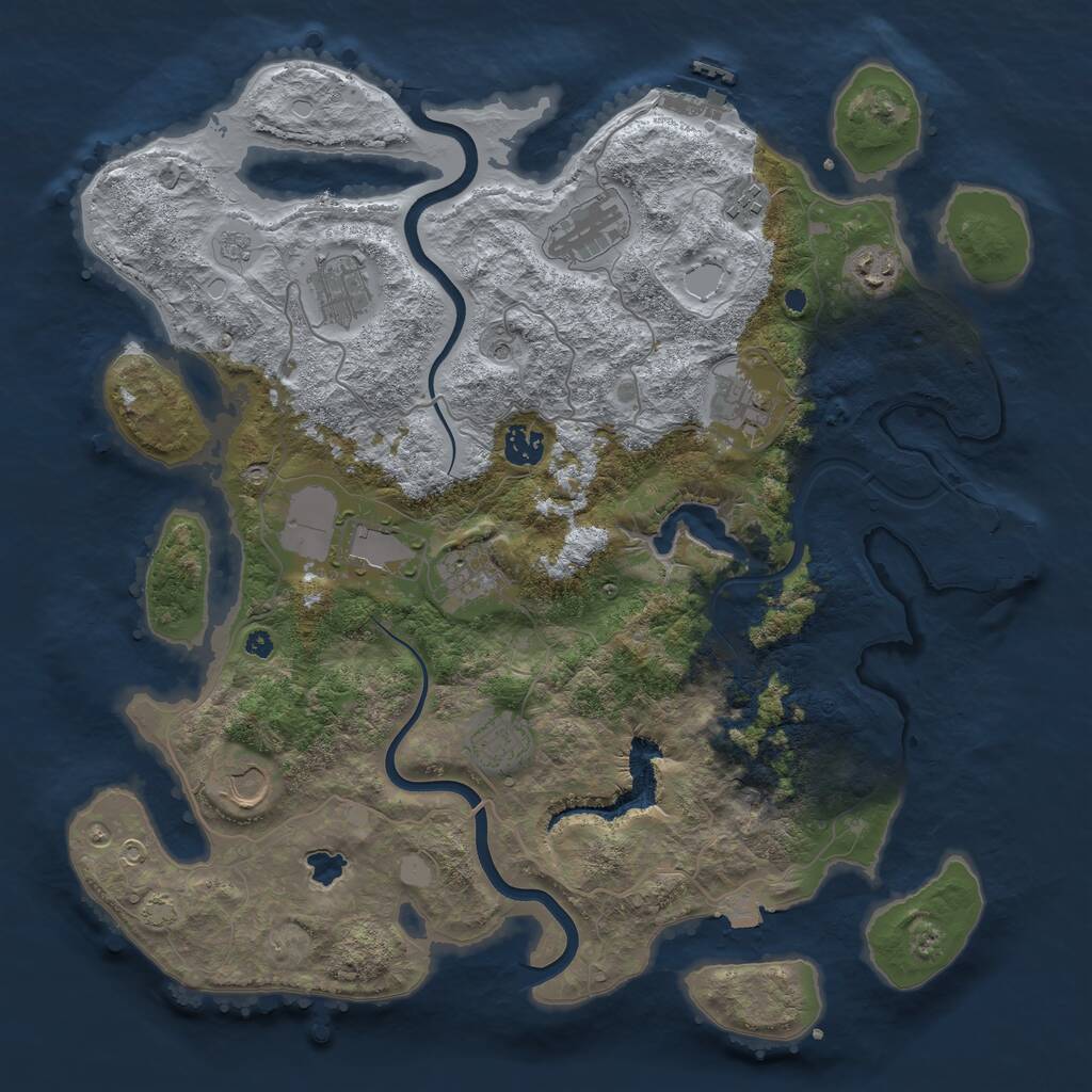 Rust Map: Procedural Map, Size: 4000, Seed: 332065081, 16 Monuments