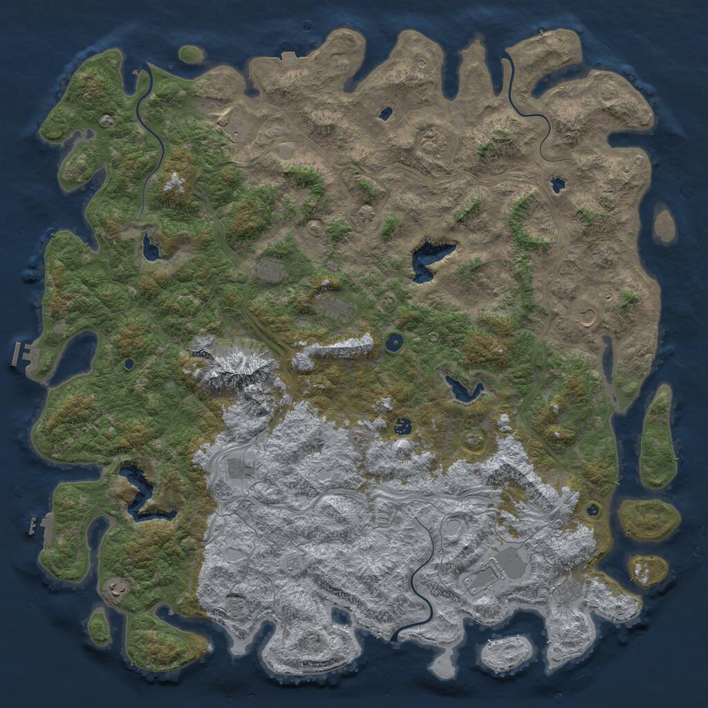 Rust Map: Procedural Map, Size: 6000, Seed: 1320348817, 17 Monuments