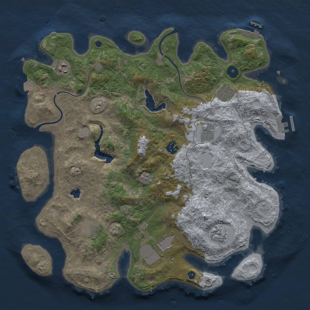 Rust Map: Procedural Map, Size: 4000, Seed: 46116, 14 Monuments