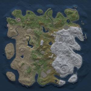 Thumbnail Rust Map: Procedural Map, Size: 4000, Seed: 46116, 14 Monuments