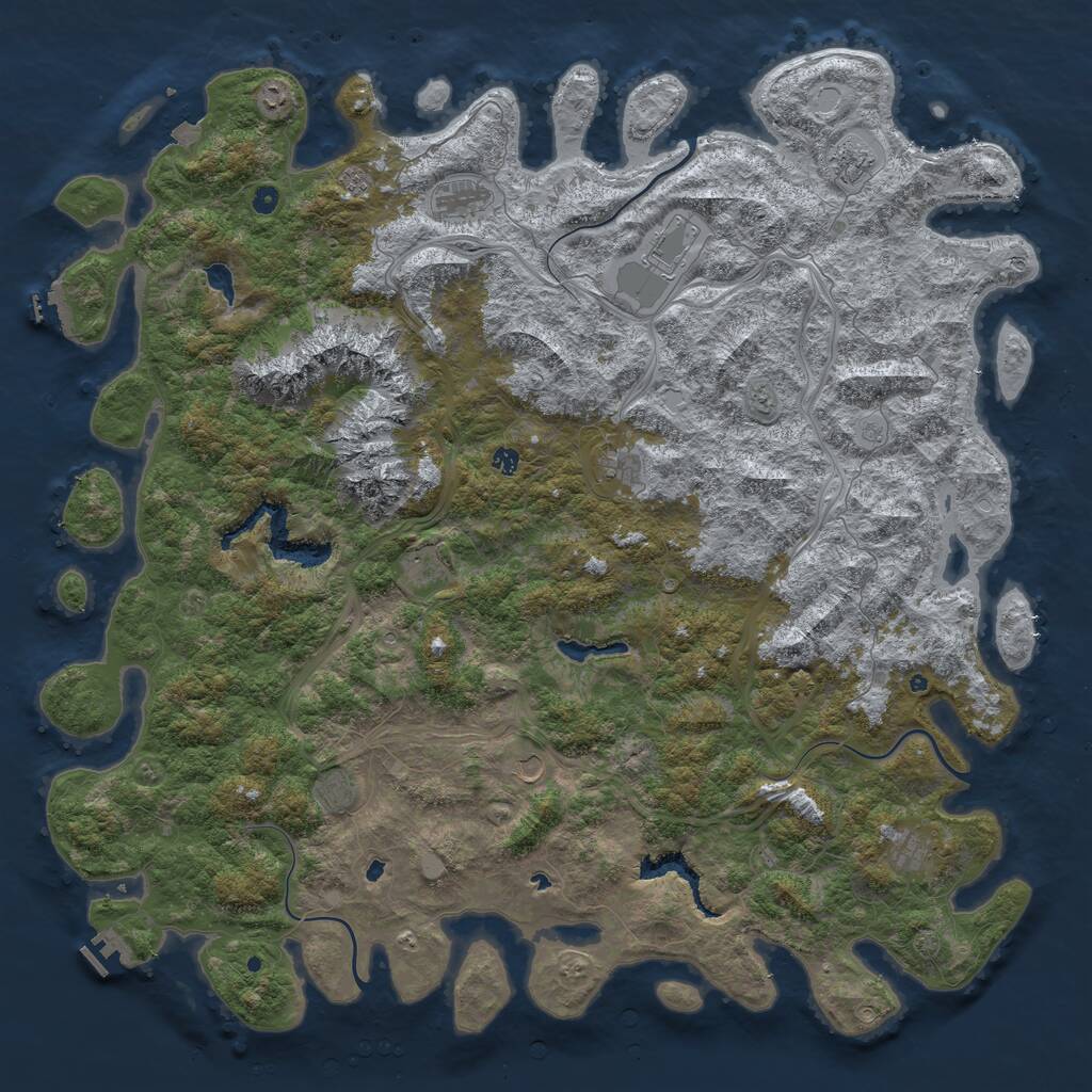 Rust Map: Procedural Map, Size: 6000, Seed: 1767246133, 17 Monuments