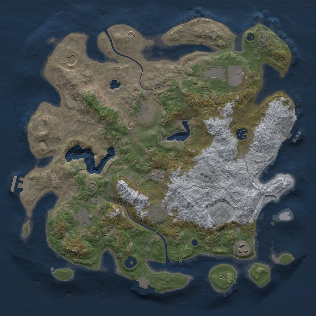 Rust Map: Procedural Map, Size: 4000, Seed: 1892171946, 15 Monuments