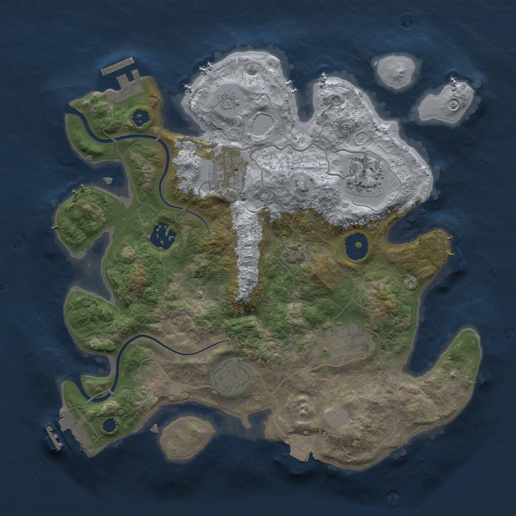 Rust Map: Procedural Map, Size: 3060, Seed: 13825, 10 Monuments